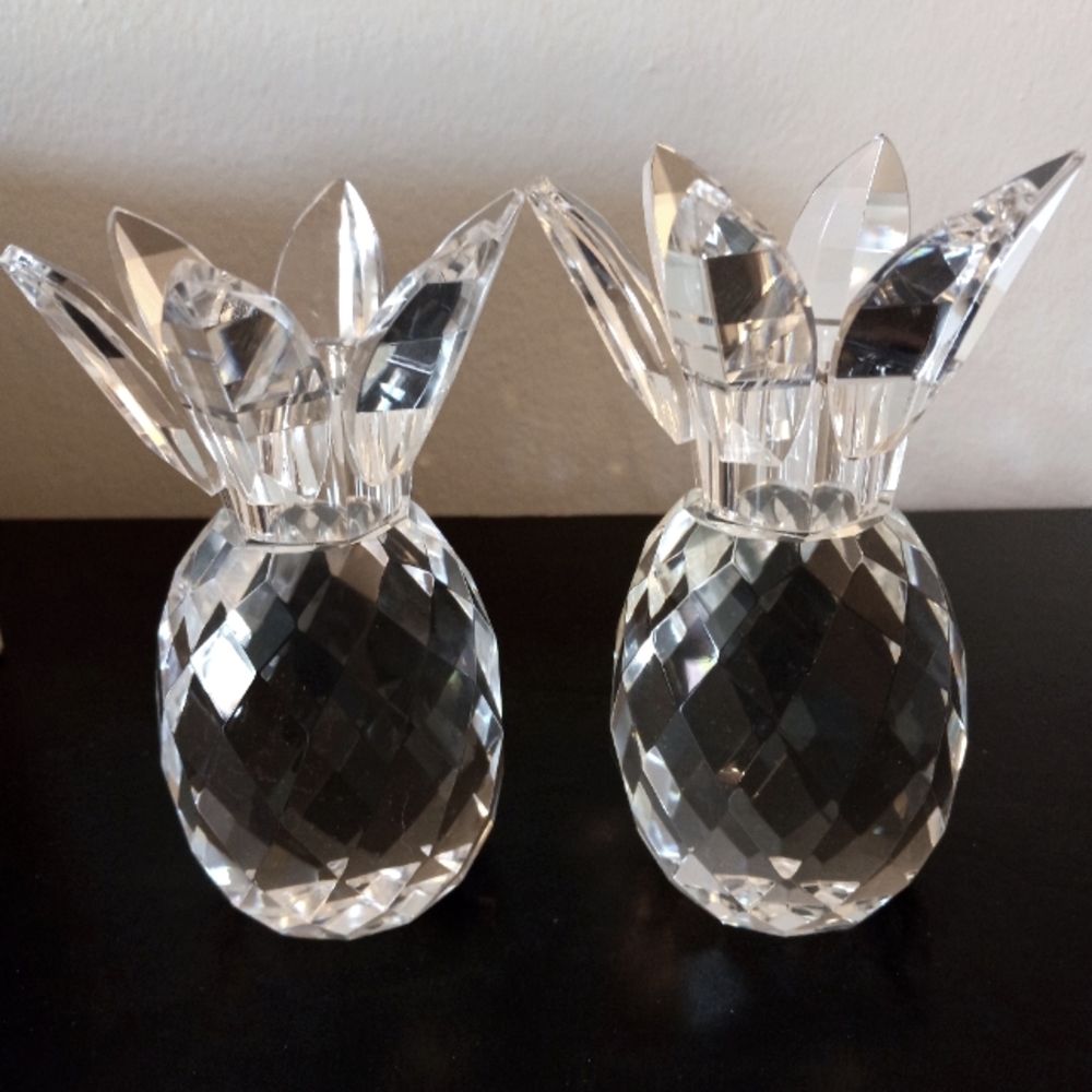 Vintage Crystal Pineapple Candle Holders